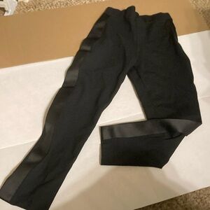 Spanx black workout pants size XS . Two fabric black in good pre owned condition